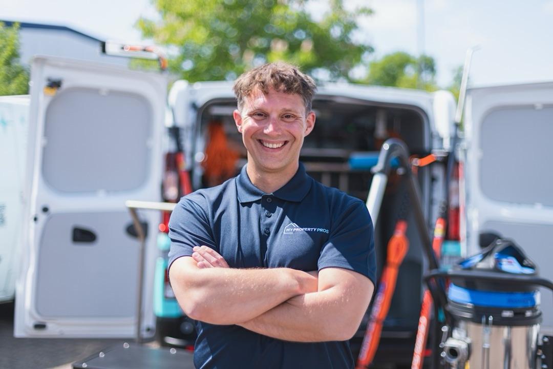 Stuart Smart standing in front of his My Property Pros van
